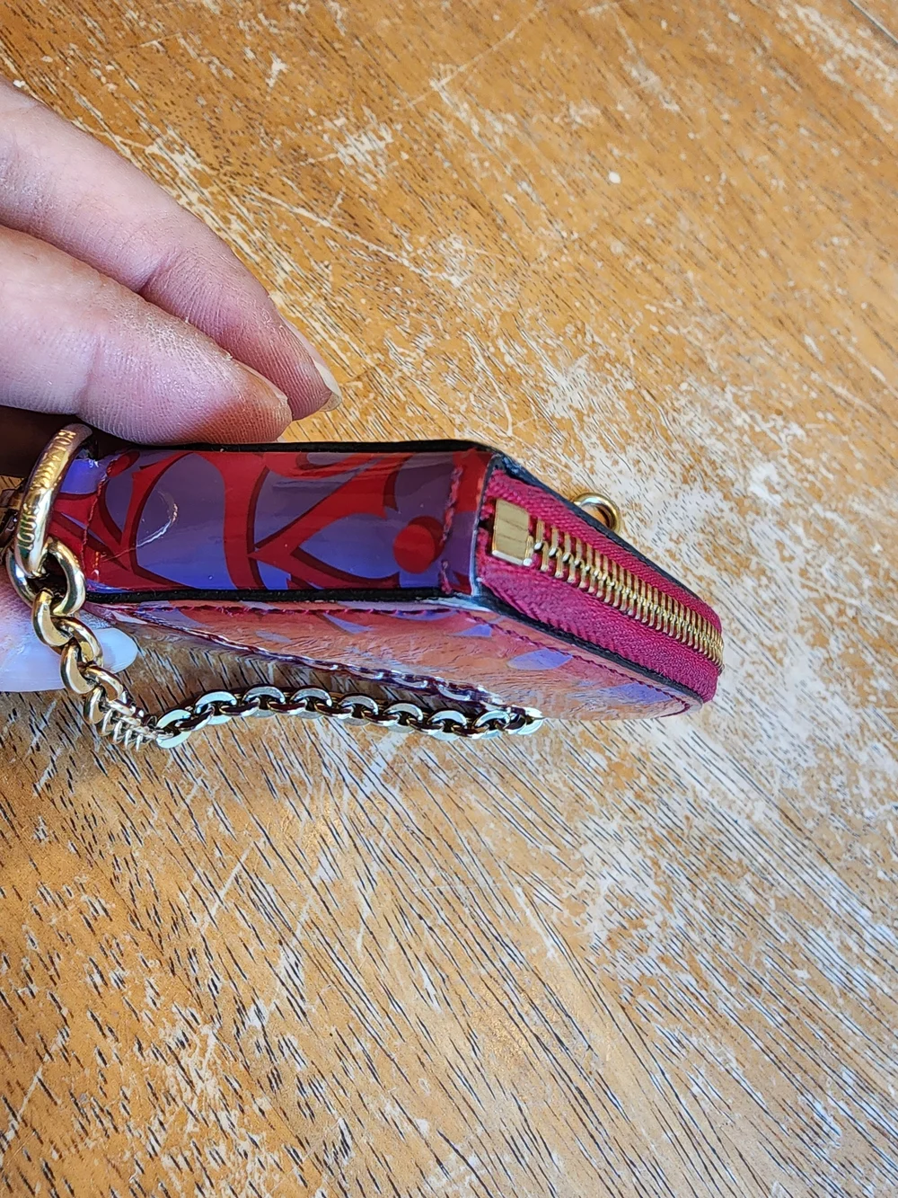 Louis Vuitton Rose Indian Sweet Monogram Vernis Heart Coin Purse